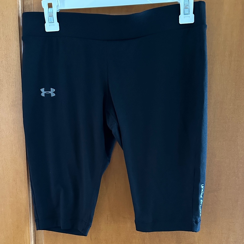 Under Armour HeatGear Fitted Black Compression Bike Shorts Women's Medium
